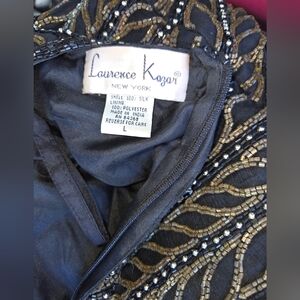 Laurence Kazar Black Top with Gold and Silver Beading